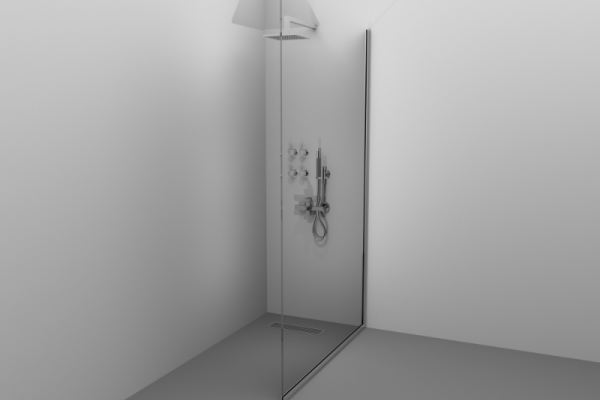 Paravan de duș Alux 80x190 - sticlă securizată, profil brill