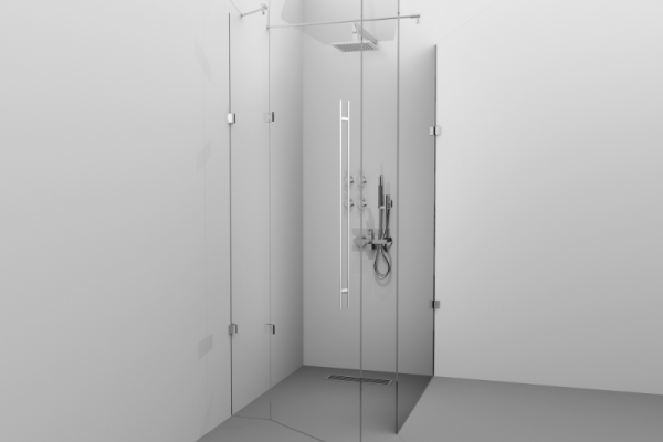 Cabină de duș Alux 80x80 cu o ușă - sticlă securizată