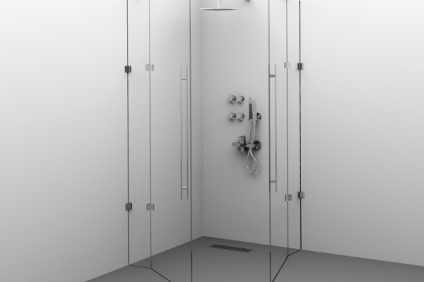 Cabină de duș Alux 80x80 cu 2 uși - sticlă securizată